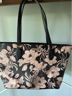 Black and pink floral Kate Spade handbag