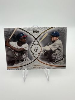 Topps Hank Aaron & Babe Ruth Dual Baseball Card Short Print Insert. Rare