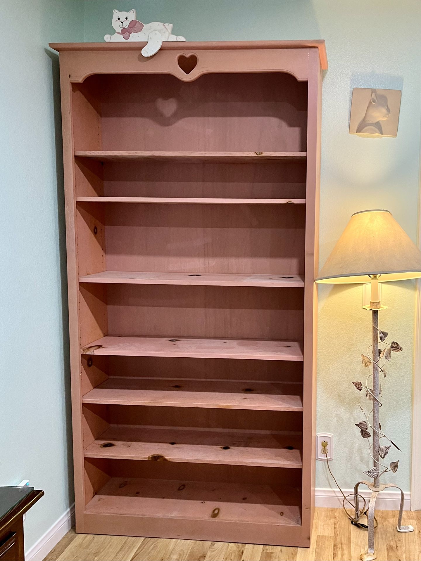 HEART BOOKCASE, SOLID WOOD, EXCELLENT CONDITION