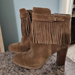 Ivanka Trump Suede Fringe Boots Size 9.5M