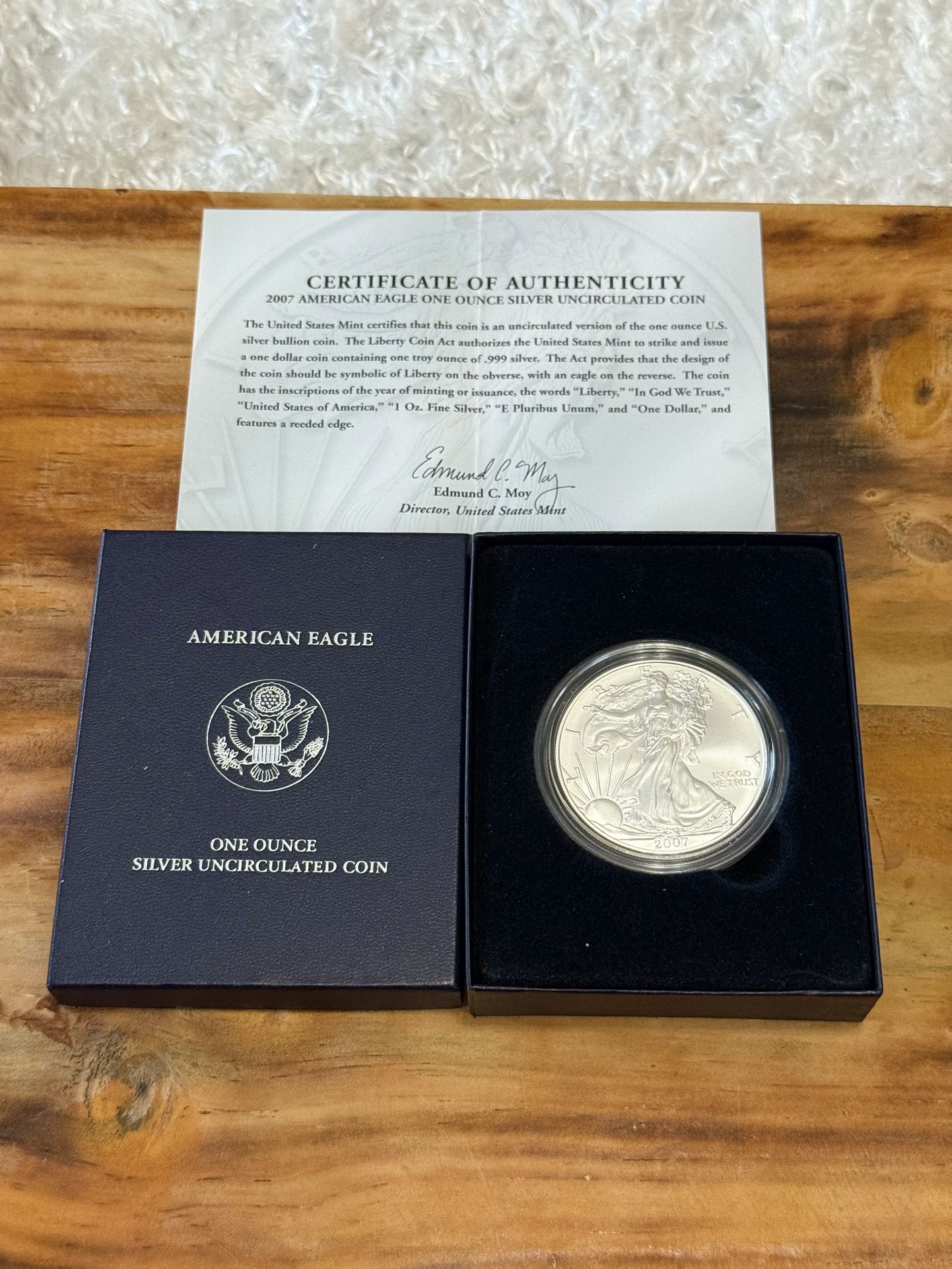 GEM Brilliant Uncirculated 2007-W “WEST POINT MINT”Burnished Silver Eagle- .999 Pure Silver 1 OZ! 