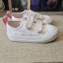 White Pattern Converse Baby/Toddler Size 5