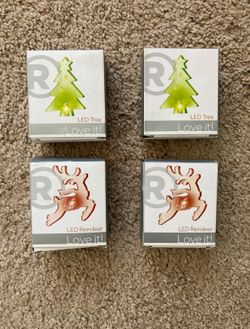 RadioShack LED Tree & Reindeer Christmas, USB Powered, Multi-Color, 4pcs (Rare)