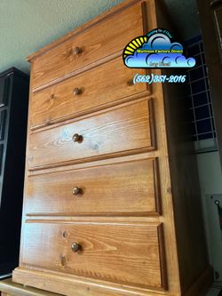 Oak pinewood five drawer dresser new chest cajonera Comoda de Pino