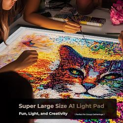 Perfect Gift – A1 Light Pad for Diamond Painting 34.5"x23" LED Light Board, 3 Colors & 10-Level Dimming