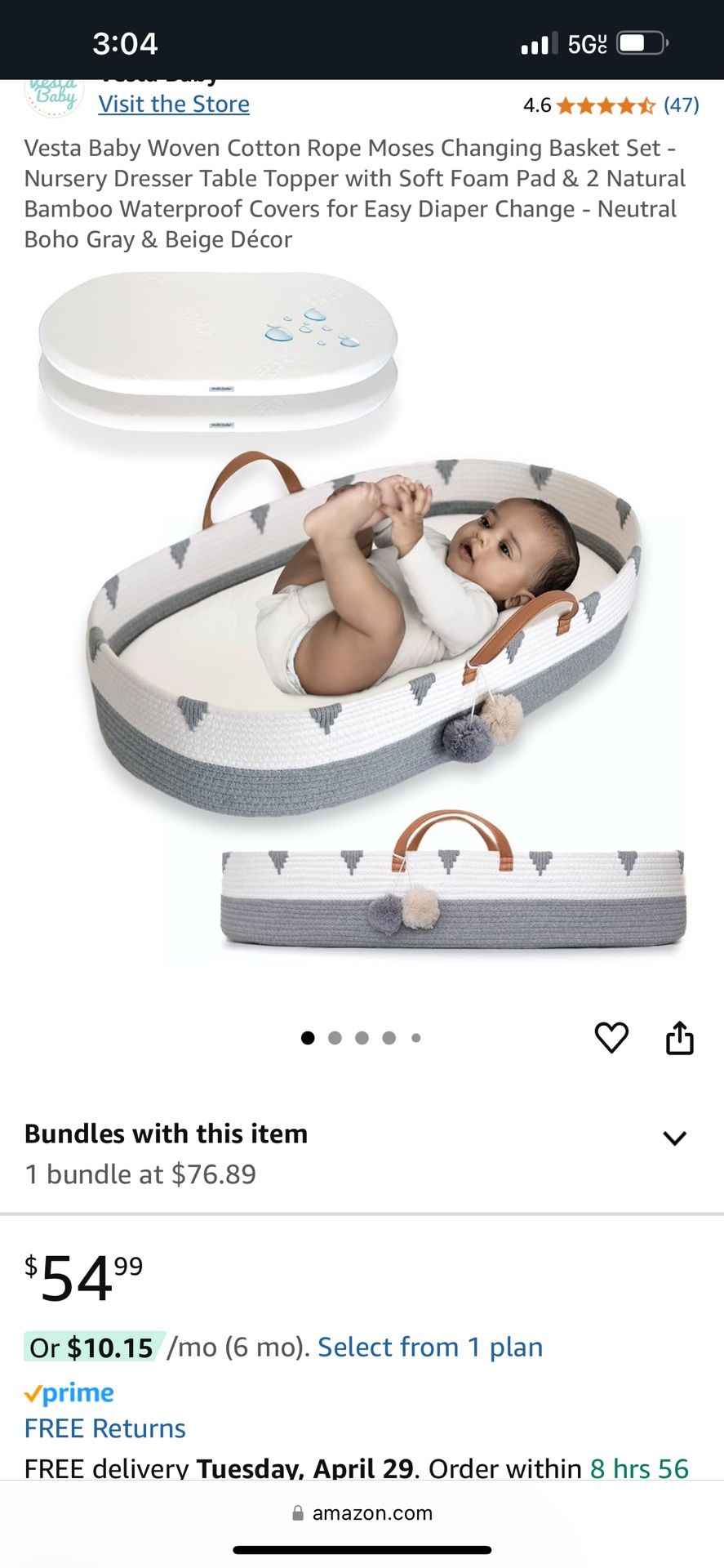Changing Table Basket Kitted