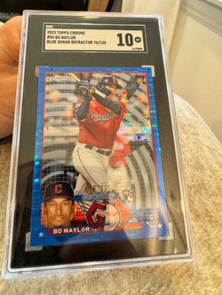 2023 topps chrome 54 bo naylor blue sonar refractor graded