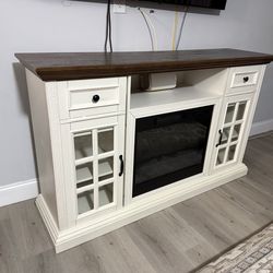 Console with fireplace.