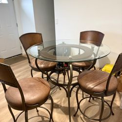 Artistica Glass Top Conter Height Dining Table 