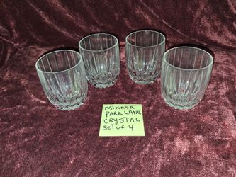 Set of four Mikasa Park Lane crystal glasses. Selling as a set. All sales final.