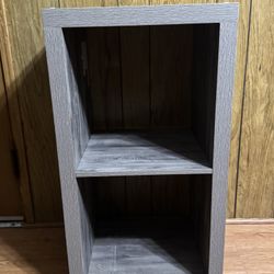 grey wood 2 storage cubby 