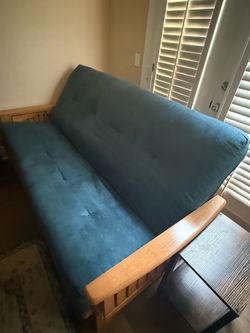 Navy Blue futon wood base
