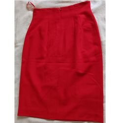 Women's Straight Fit Red Suit Skirt