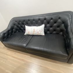 Black Leather Sofa 