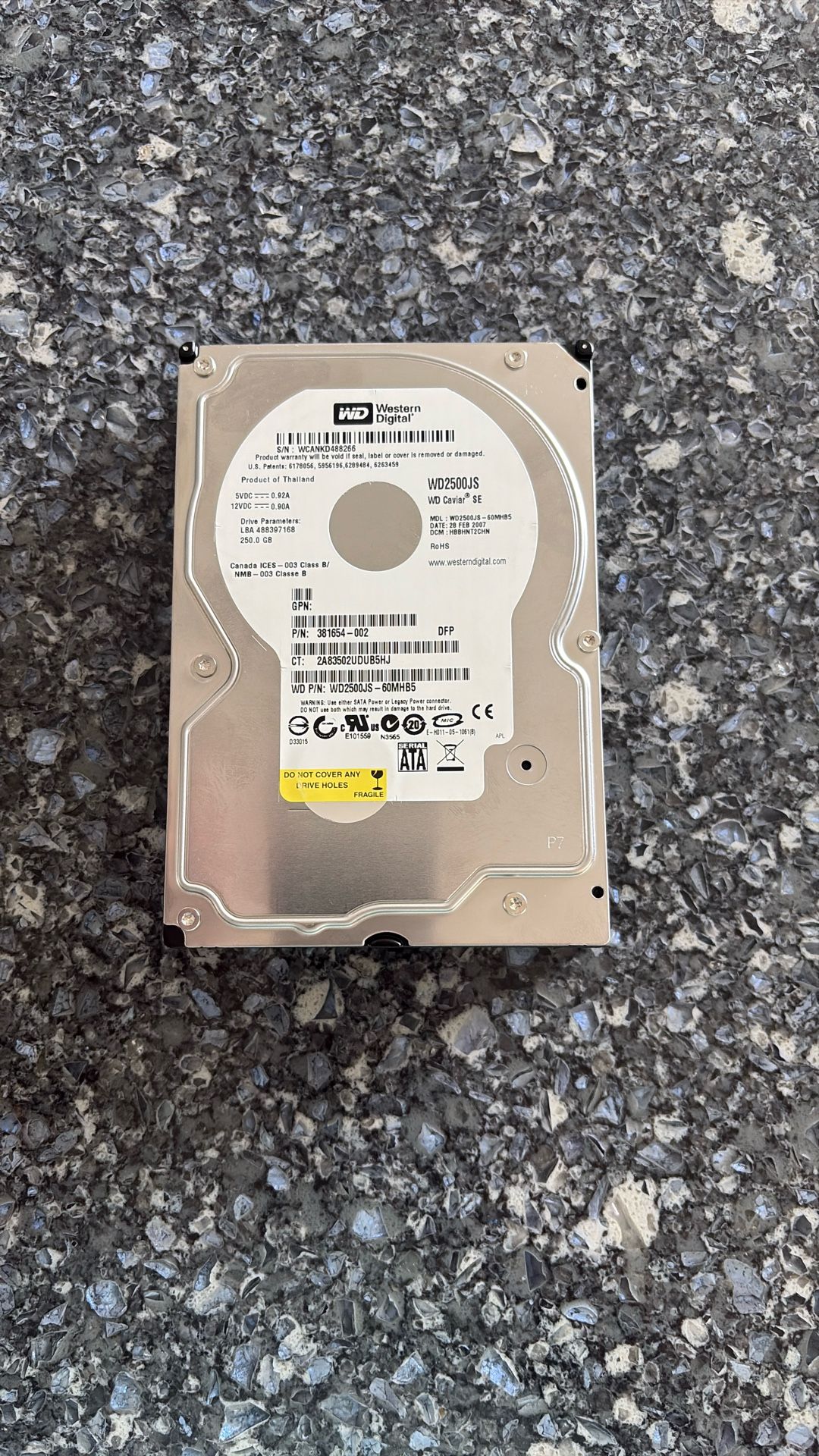 250 GB HDD WD caviar