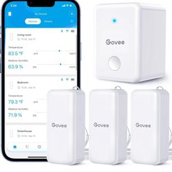 Govee WiFi Hygrometer Thermometer Sensor 3 Pack, Indoor Wireless Smart Temperature Humidity Monitor with Remote App Notification Alert, 2 Years Data S
