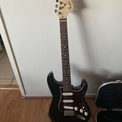 2014 Fender Standard Stratocaster – Made in Mexico – Black / Tortoise – Rosewood – SSS