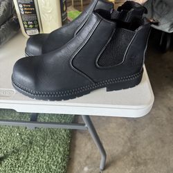 Steel toe boots soft leather size 48 $15