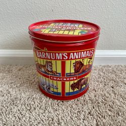 Vintage 1990 Nabisco Barnum’s Animals Crackers Tin Bucket (Empty)