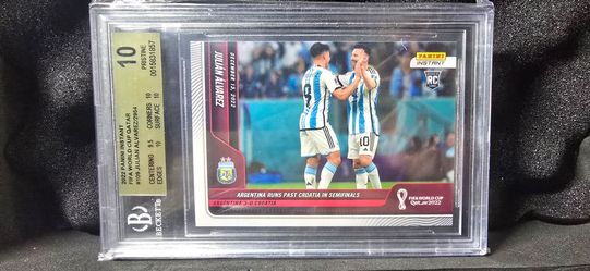 2022 Panini Instant World Cup Julian Alvarez Messi #109 RC BGS 10 PRISTINE