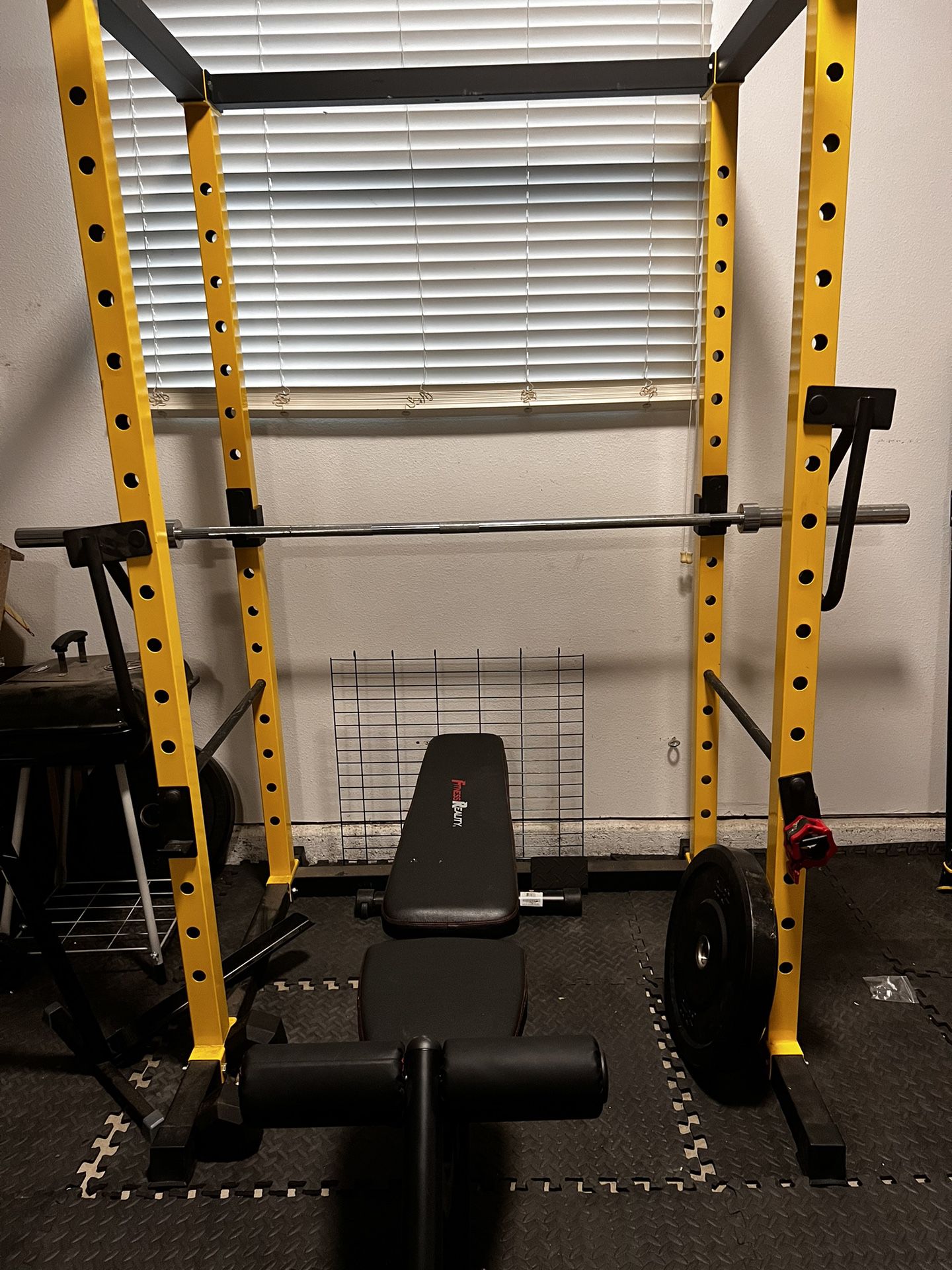 Gym Rack With Bench And Weights