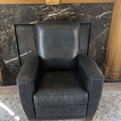 Recliner Black Leather Chair- Free You Move