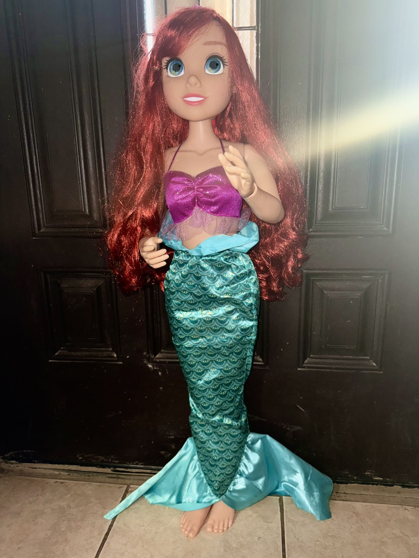 Large 32" Princess Ariel Jakks Doll Tall My Size Playdate Little Mermaid Disney