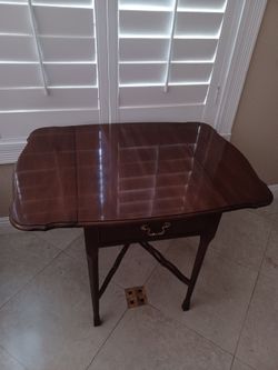 Solid  xturdy wood Drexel folding night stand, side table  both for $ 175
