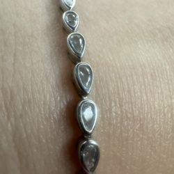 Sterling Silver 925  Bracelet , Cubic Zirconia size 7 inch 