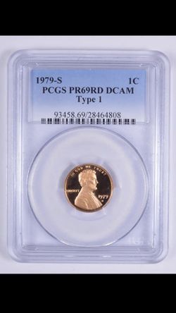 Usted está comprando un 1979-S TYPE-1, Proof Lincoln Cent. Ha sido clasificado PR69RD DCAM por PCGS y se ha ensalado en su titular propietario. ¡ A