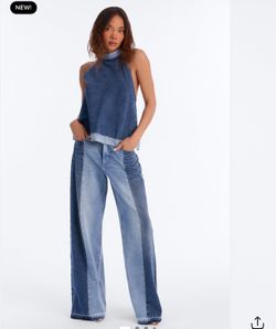 2 Piece Stretch Denim Set. Size Large