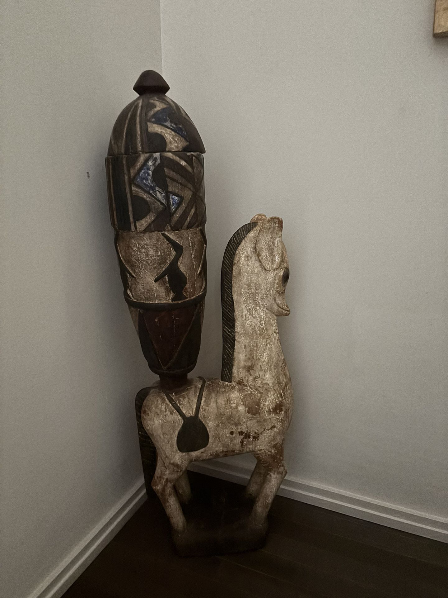 Original African Art - Horse Figure 5ft
