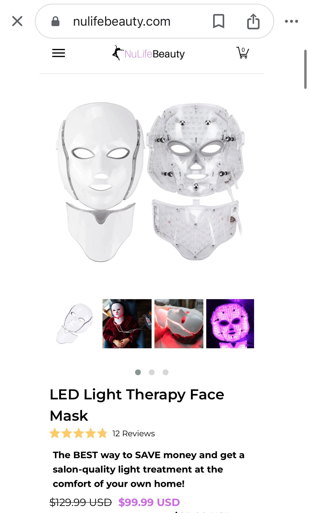 Face And Neck 7 LED Light Therapy Mask