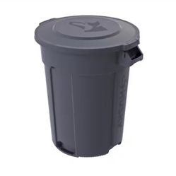 55 gal. Grey Heavy Duty Commercial Outdoor Trash Can 