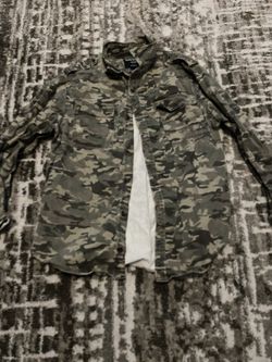 Camo Button Up Long Sleeve Shirt