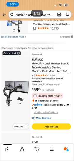 Brand new Dual monitor stand for 13-32 inch computer
