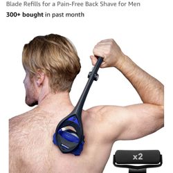 BakBlade 3.0 Stealth Total Care Set | Back Shaver With Lotion Applicator | All-in-1 Kit with 23" Handle +3 Extra Blade Refills for a Pain-Free Back Sh