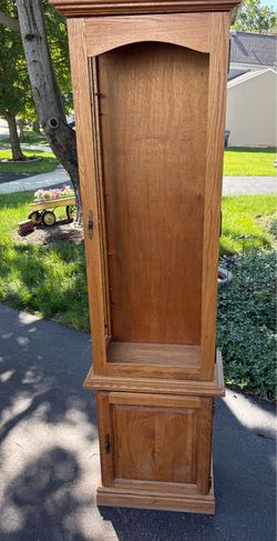 Oak Curio Display Cabinet w/glass
