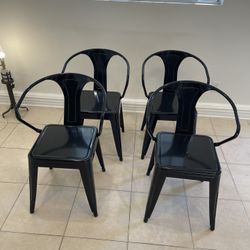Four Beautiful Promenade Tabouret  Metal Black Color Dining Chairs🌷$50 EACH