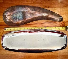 Vintage Serving Tray Lot – Gorham Silverplate + Japan Chrome Tone Dish – $40 OBO
