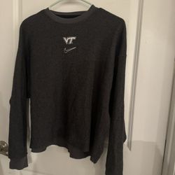 VA Tech Nike Gray and Black Logo Shirt Size Small