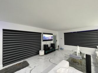 Zebra Blinds Mykonos Dimout Black