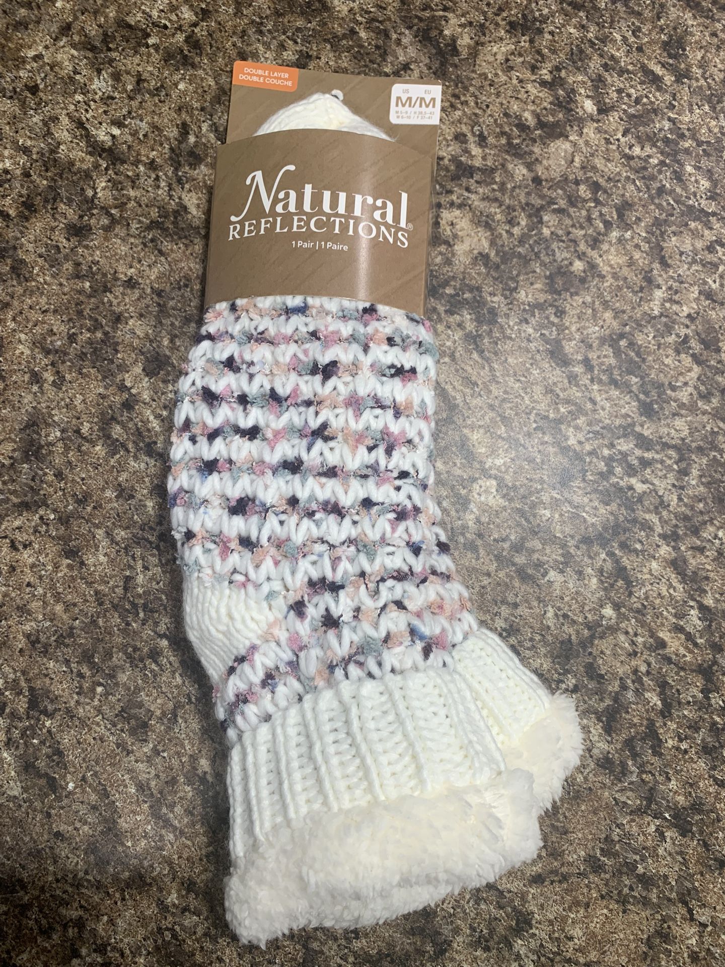 Natural Reflections Cuffed Knot Stockings / Slipper Socks