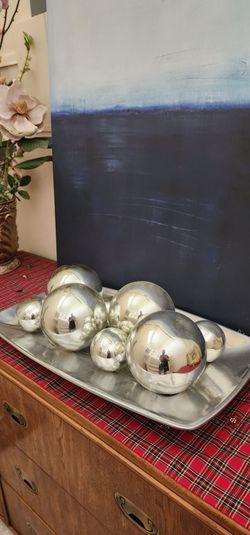 Mirror Balls with Tray from Crate and Barrel