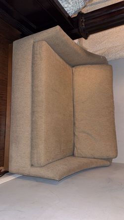 Beige Fabric Sofa bed. With twin size mattress