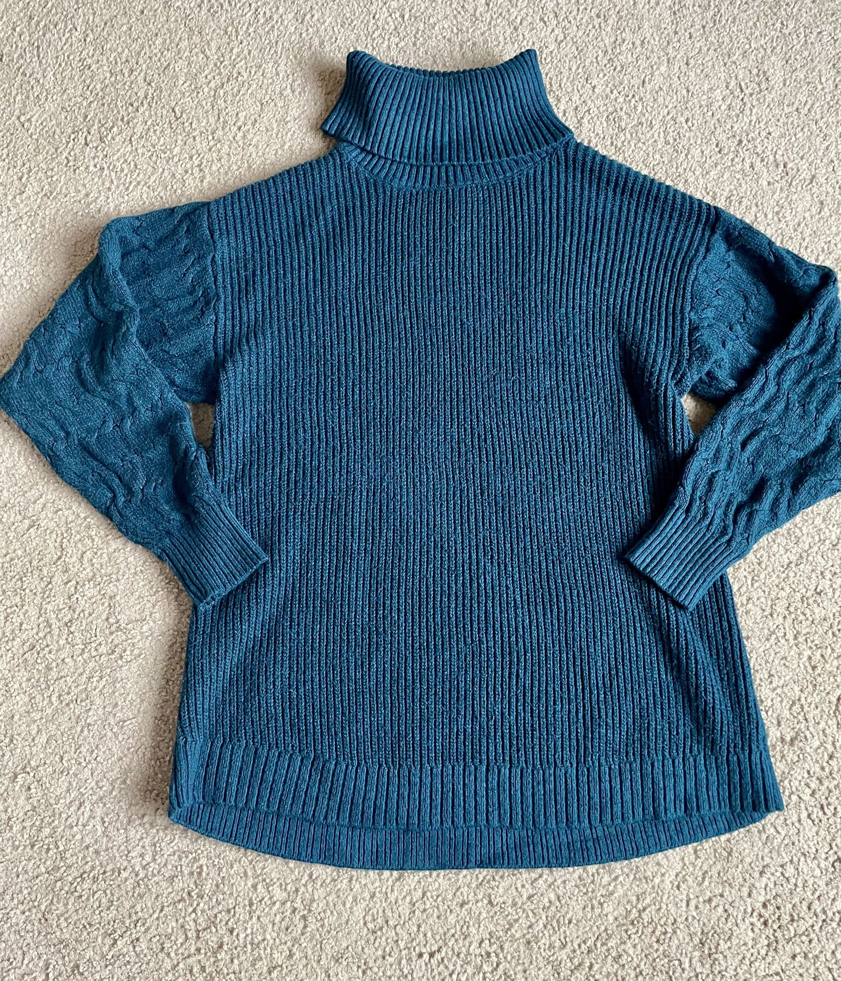 Women’s Teal Turtleneck Sweater