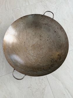 Large Steel Wok with Two Handles