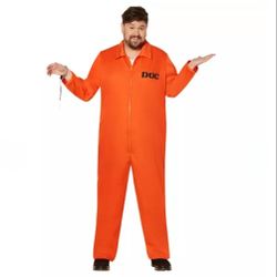 Spirit Halloween Costume Department Of Corrections Orange Jumpsuit Men's XXL