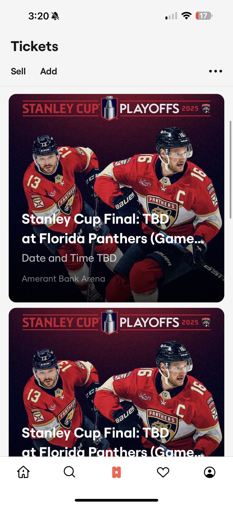 Stanley Cup Finals Florida Panthers Game 3 Or 4 Row 11