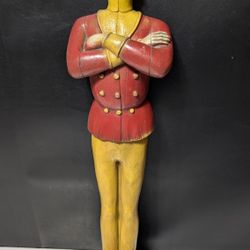 23.5" Vintage Resin Wall Hanging Army Military Soldier Figure Kepi Hat Muttonchops


